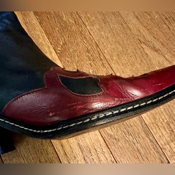 Donald J. Pliner Black and Red Genuine Leather Ankle Boots - Picture 12 of 12